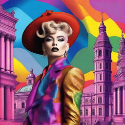 A vibrant and dramatic image depicting the 'History of a gay diva' where the diva is a boy