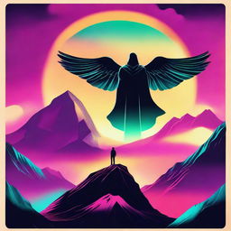 Create a colorful movie poster in the retro futuristic style