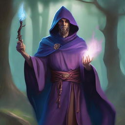 A detailed illustration of a Dungeons & Dragons human sorcerer