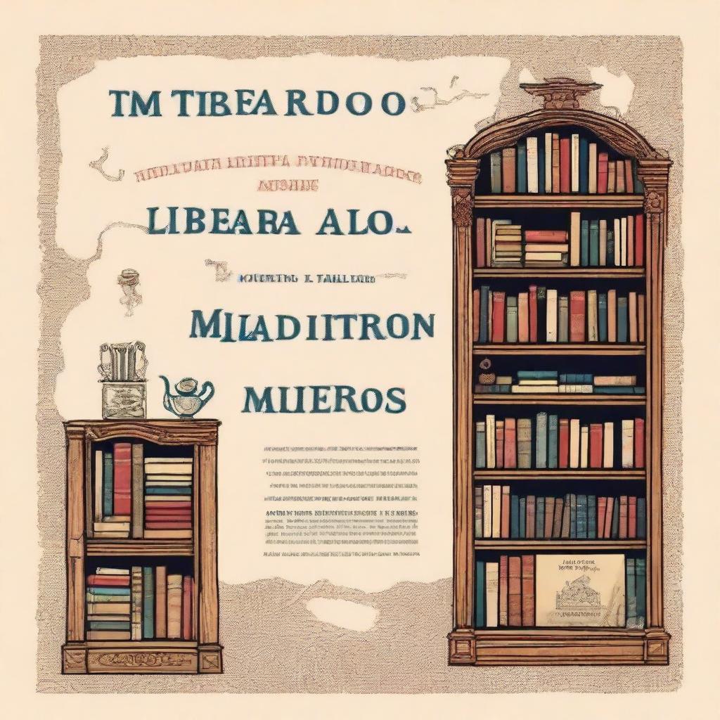 Diseña una cubierta para un libro titulado "¡Malditos libreros, libreros malditos", con un subtítulo que dice "Un recorrido por las librerías de viejo de Sevilla, Jerez y Cádiz"