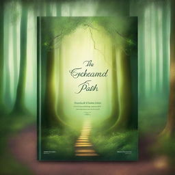 Create a book cover featuring an enchanting forest with a magical aura