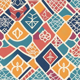 Create a simple Arabic pattern with colorful elements