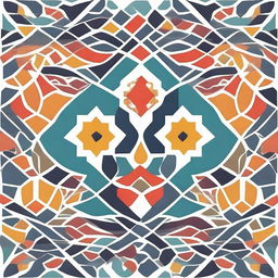 Create a simple Arabic pattern with colorful elements