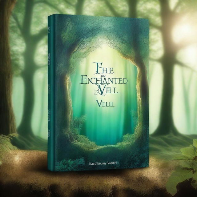 Design a book cover for 'The Enchanted Veil' with the author's name