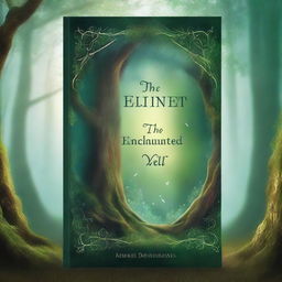 Design a book cover for 'The Enchanted Veil' with the author's name