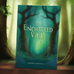 Design a book cover for 'The Enchanted Veil' with the author's name