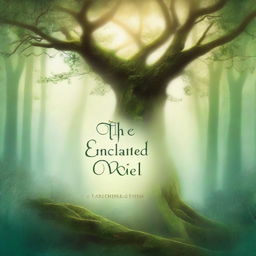 Design a book cover for 'The Enchanted Veil' with the author's name