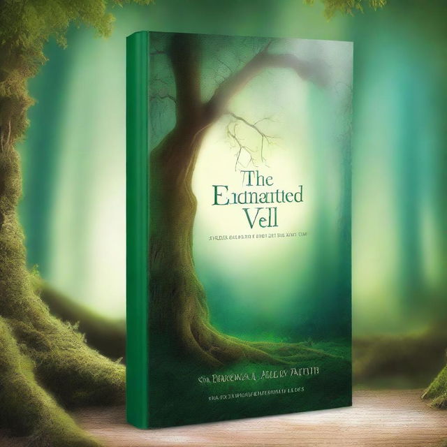 Design a book cover for 'The Enchanted Veil' with the author's name