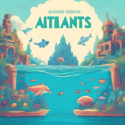 Generate a title for a modern American cartoon-style book with the words 'Atlantis: Key Of Worlds' written on it