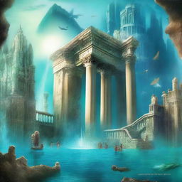 Create a book cover for a novel titled 'Atlantis: Key Of Worlds'