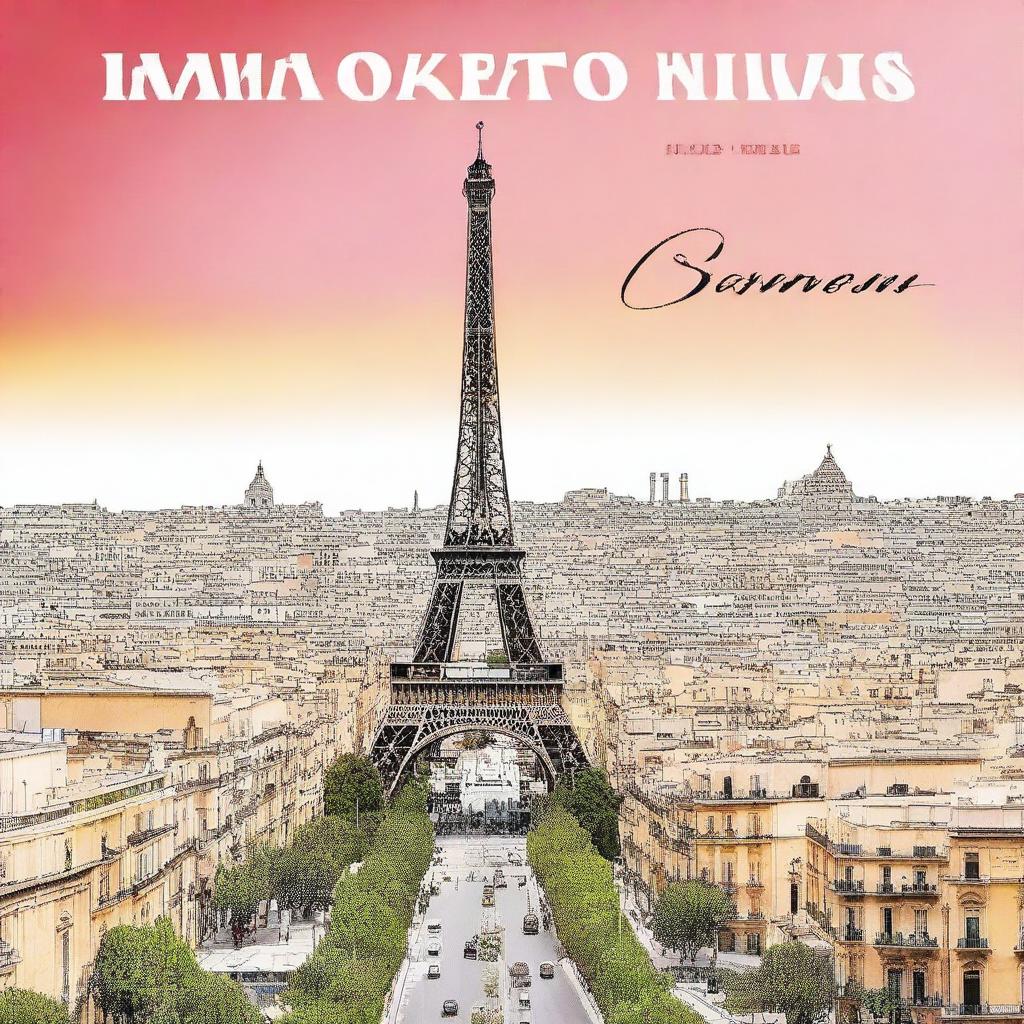 A book cover featuring the Eiffel Tower on one side and one of Malta's famous landmarks on the other