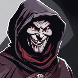 A detailed Dungeons and Dragons themed illustration of a smiling cultist