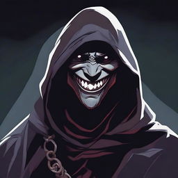 A detailed Dungeons and Dragons themed illustration of a smiling cultist