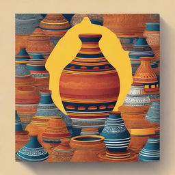 Design a book cover page that highlights the traditional pottery of West Bengal