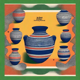 Design a book cover page that highlights the traditional pottery of West Bengal