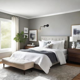 Enhance the original cozy bedroom scene while keeping it simple