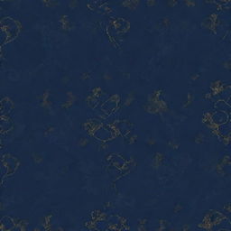 A 4k resolution romantic pattern design featuring the outline of a unisex couple inspired by the 'Blue Lady' concept. Presented against a navy blue background, accentuated with eloquent golden details.