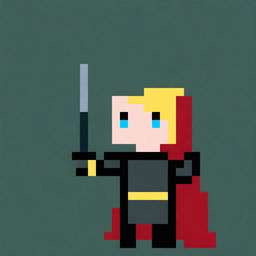 A girl in super simple, low-detail pixel art with minimal pixels, making it easy to draw