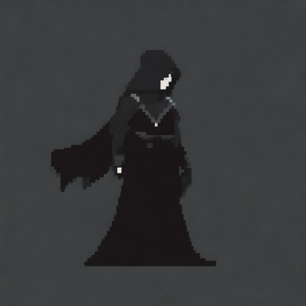 A pixel art logo of a person entirely in black, named 'Shadow of Elidor'