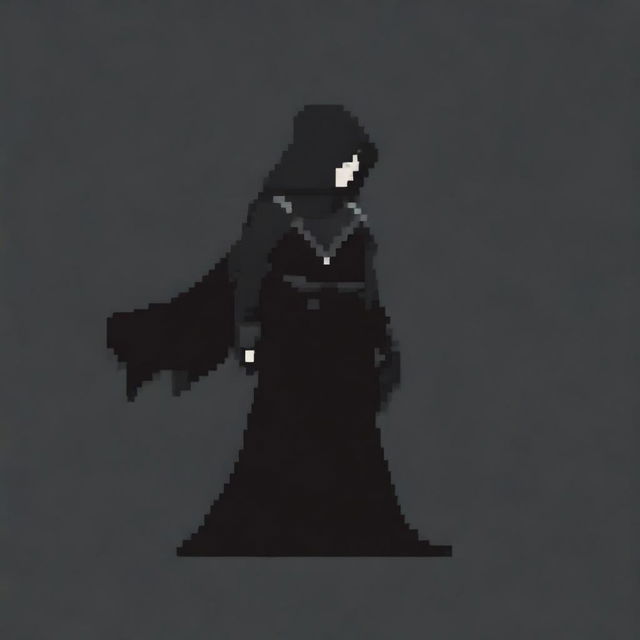 A pixel art logo of a person entirely in black, named 'Shadow of Elidor'