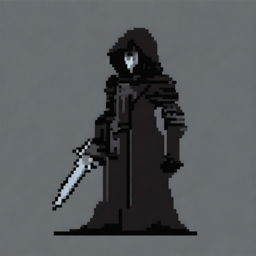 A pixel art logo of a person entirely in black, named 'Shadow of Elidor'