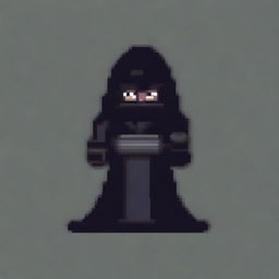 A pixel art logo of a person entirely in black, named 'Shadow of Elidor'