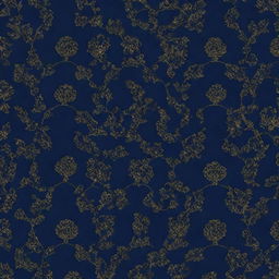 A romantic pattern design portraying the outline of a unisex couple in the 'Blue Lady' concept. With a navy blue background heavily contrasted with golden details, this 4k resolution image exudes elegance.