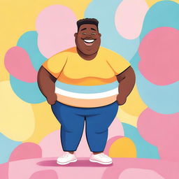 A young person who is overweight, depicted in a positive and respectful manner, showcasing confidence and joy