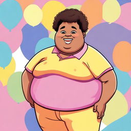 A young person who is overweight, depicted in a positive and respectful manner, showcasing confidence and joy