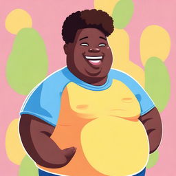 A young person who is overweight, depicted in a positive and respectful manner, showcasing confidence and joy