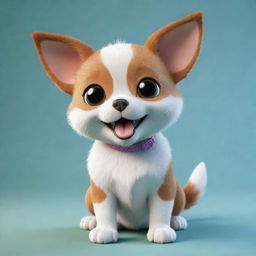 A representation of a cute and lively pet named Ollie full of joy and energy.