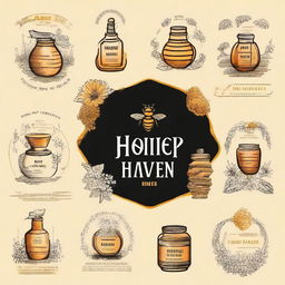 Create an image featuring the text 'Honey Haven', 'Jacobsdal', and 'Private Company'