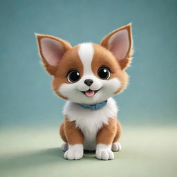 A representation of a cute and lively pet named Ollie full of joy and energy.