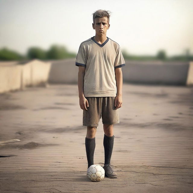 A poor soccer player with fair skin and short hair, male