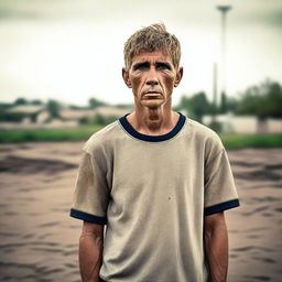 A poor soccer player with fair skin and short hair, male