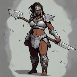 Create an image of a female Goliath warrior