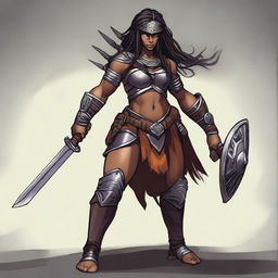 Create an image of a female Goliath warrior