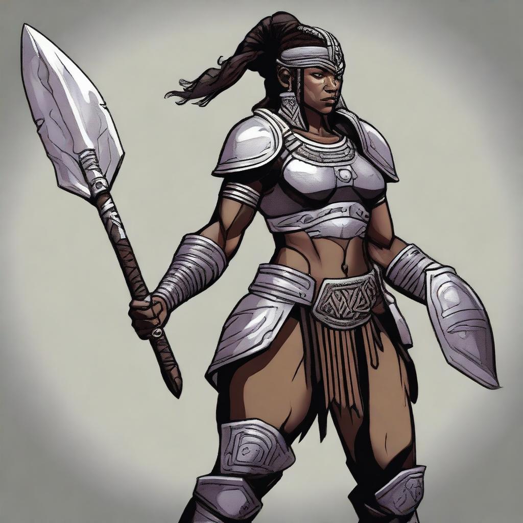 Create an image of a female Goliath warrior