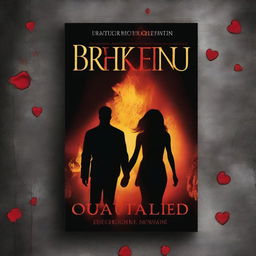 Create a book cover for a dark romance novel featuring a love triangle