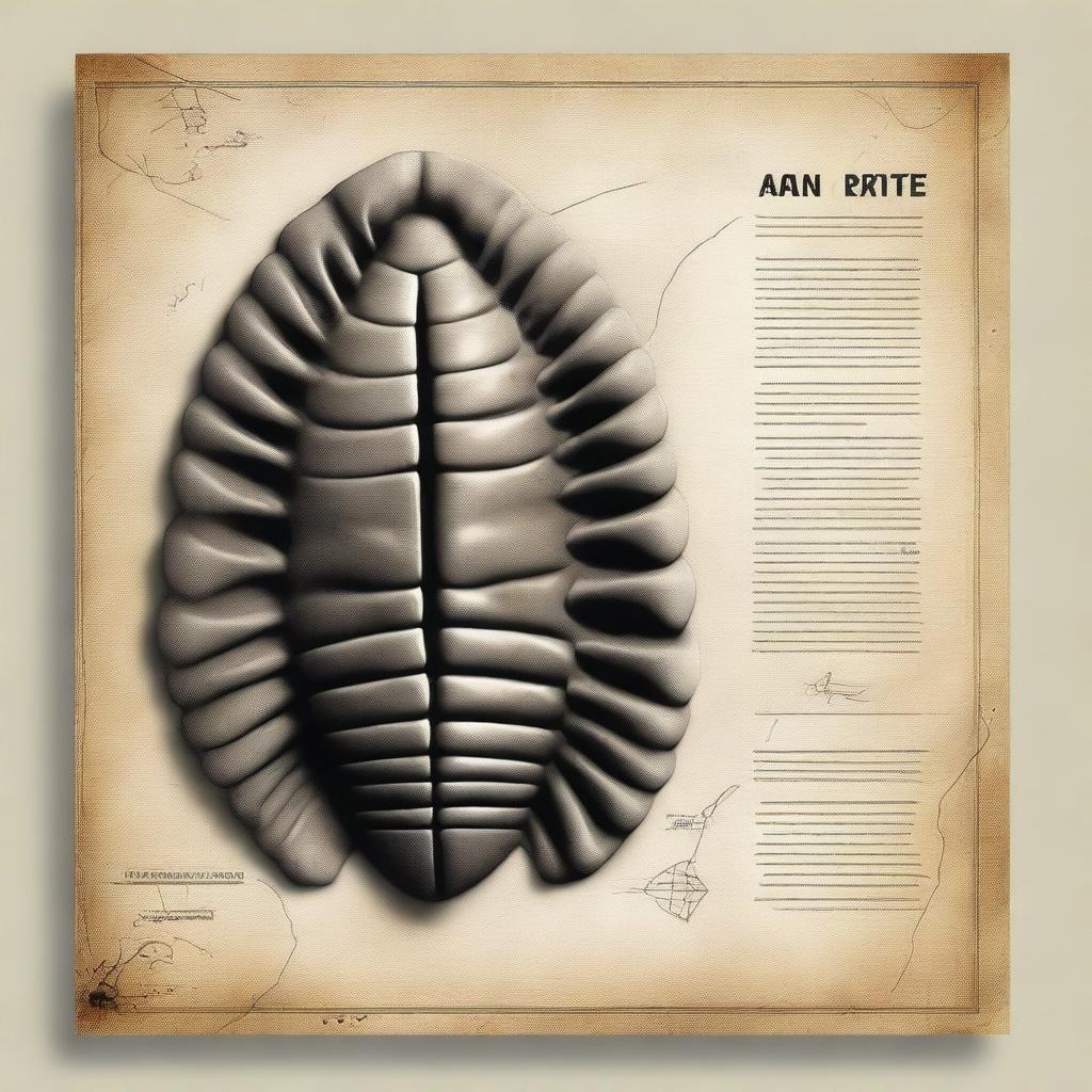 Create a cover featuring a detailed trilobite fossil as the main focus