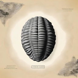 Create a cover featuring a detailed trilobite fossil as the main focus