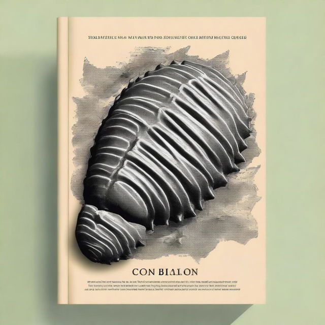 Create a cover featuring a detailed trilobite fossil as the main focus