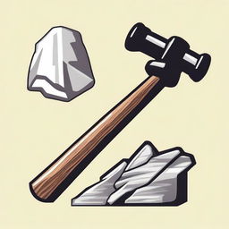 Create an image featuring a geology hammer as the main subject