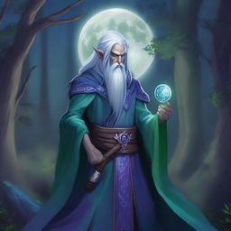 A detailed illustration of a Night Elf character from Dungeons & Dragons