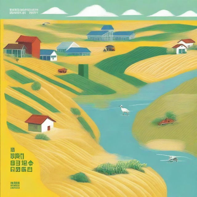 Create a book cover image that illustrates the conflict and synergy between urban expansion and arable land ecological security in China's major grain-producing areas