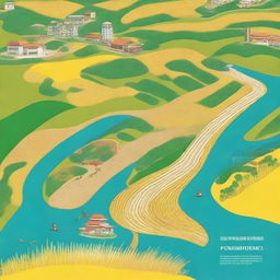 Create a book cover image that illustrates the conflict and synergy between urban expansion and arable land ecological security in China's major grain-producing areas