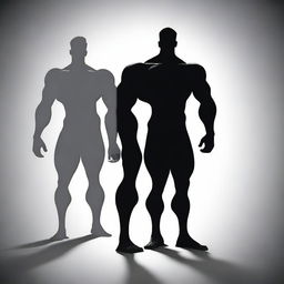 Create an image featuring two men characters in shadow form