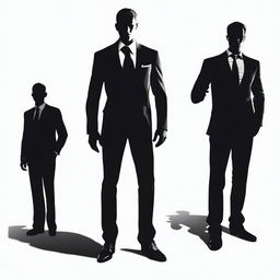 Create an image featuring two men characters in shadow form