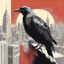 A compelling book cover featuring a hellish-looking bird perched on top of an apartment building