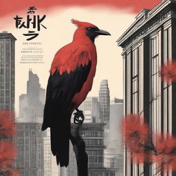 A captivating book cover featuring a red and black fire bird perched on top of an apartment building